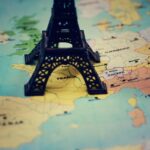 Eiffel Tower on Map of France